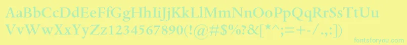 DanteMtMedium Font – Green Fonts on Yellow Background