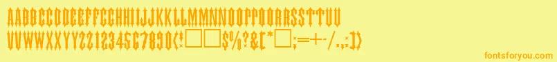 Czcionka JacksonRegular – pomarańczowe czcionki na żółtym tle