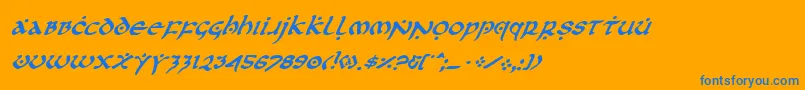Firsti Font – Blue Fonts on Orange Background