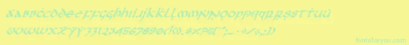 Шрифт Firsti – зелёные шрифты на жёлтом фоне