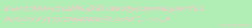 Firsti Font – Pink Fonts on Green Background