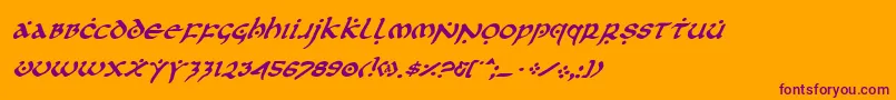 Firsti Font – Purple Fonts on Orange Background