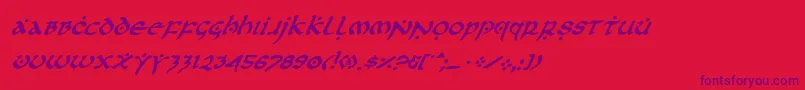 Firsti-Schriftart – Violette Schriften auf rotem Hintergrund