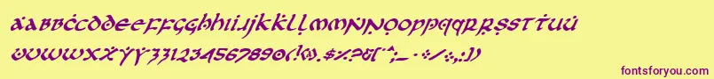 Firsti Font – Purple Fonts on Yellow Background