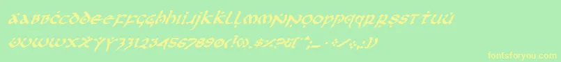 Firsti Font – Yellow Fonts on Green Background