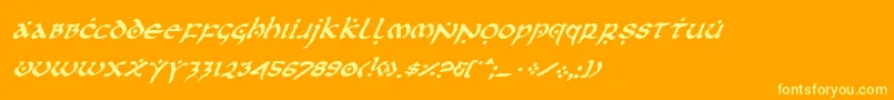 Firsti Font – Yellow Fonts on Orange Background