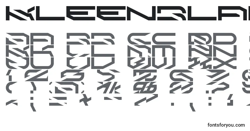 A fonte KleenbladesLdr – alfabeto, números, caracteres especiais