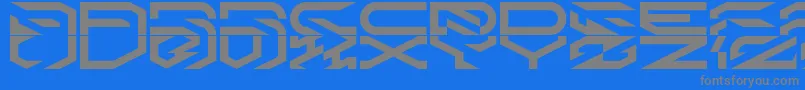 KleenbladesLdr-Schriftart – Graue Schriften auf blauem Hintergrund