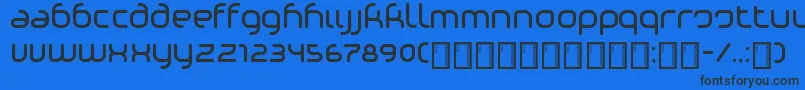 Phino-Schriftart – Schwarze Schriften auf blauem Hintergrund