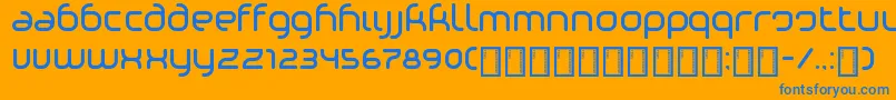 Phino Font – Blue Fonts on Orange Background