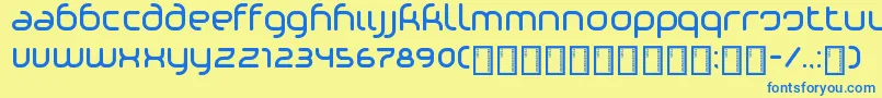 Phino Font – Blue Fonts on Yellow Background