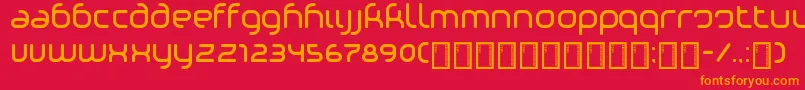 フォントPhino – 赤い背景にオレンジの文字