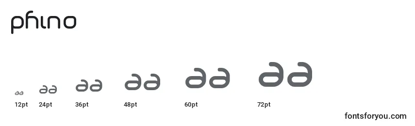 Phino Font Sizes