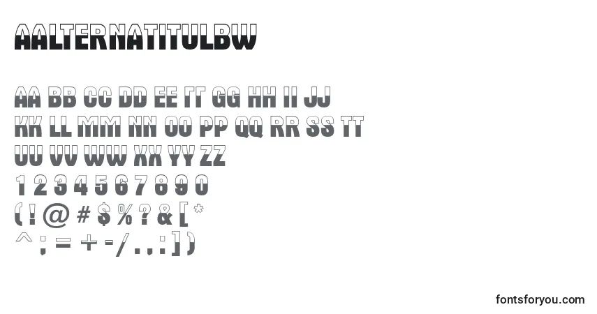 Czcionka AAlternatitulbw – alfabet, cyfry, specjalne znaki