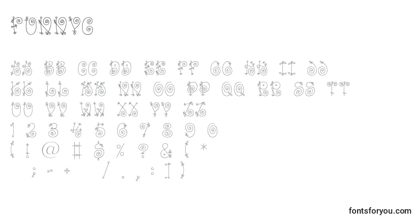 A fonte Funnyc – alfabeto, números, caracteres especiais