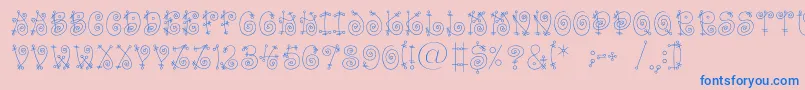 Funnyc Font – Blue Fonts on Pink Background