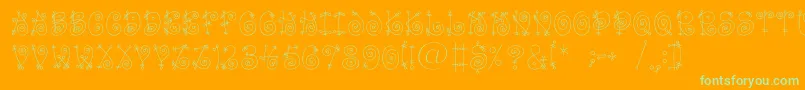 Funnyc Font – Green Fonts on Orange Background