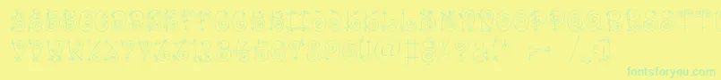 Funnyc Font – Green Fonts on Yellow Background