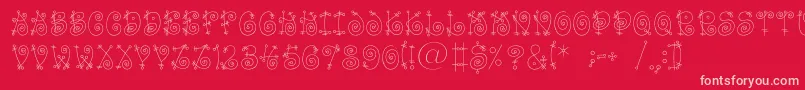 Funnyc Font – Pink Fonts on Red Background