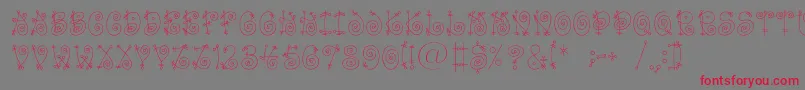 Funnyc Font – Red Fonts on Gray Background