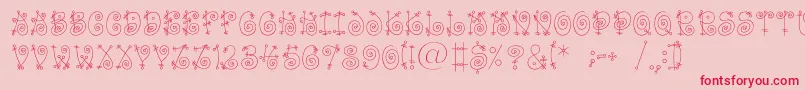 Funnyc Font – Red Fonts on Pink Background