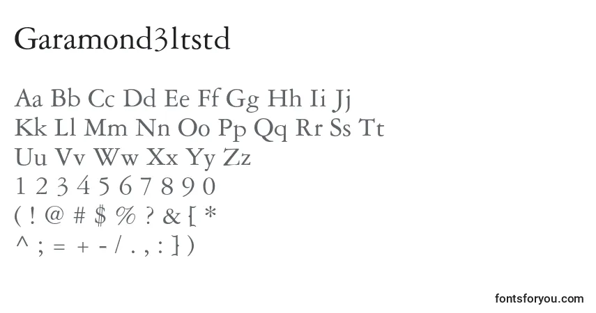 A fonte Garamond3ltstd – alfabeto, números, caracteres especiais