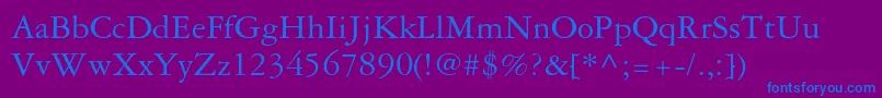 Garamond3ltstd Font – Blue Fonts on Purple Background