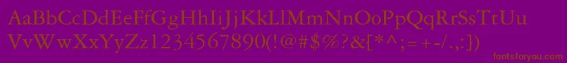 Garamond3ltstd-Schriftart – Braune Schriften auf violettem Hintergrund