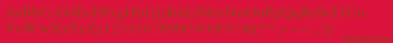 Garamond3ltstd-Schriftart – Braune Schriften auf rotem Hintergrund