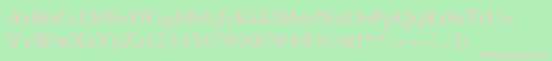 Garamond3ltstd-fontti – vaaleanpunaiset fontit vihreällä taustalla