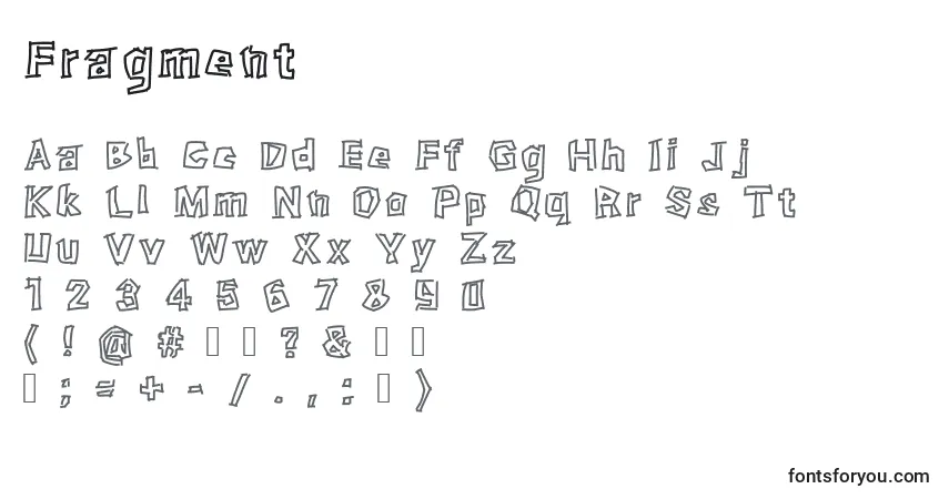 Schriftart Fragment – Alphabet, Zahlen, spezielle Symbole