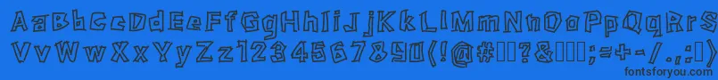 Fragment-Schriftart – Schwarze Schriften auf blauem Hintergrund