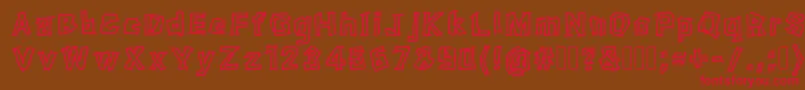 フォントFragment – 赤い文字が茶色の背景にあります。