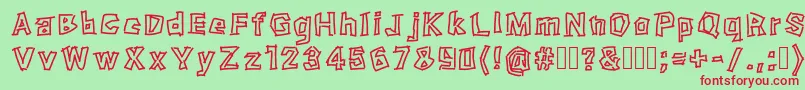 Fragment Font – Red Fonts on Green Background