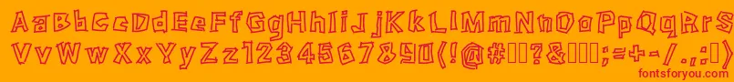Fragment Font – Red Fonts on Orange Background