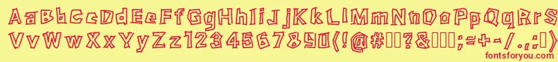 Fragment Font – Red Fonts on Yellow Background