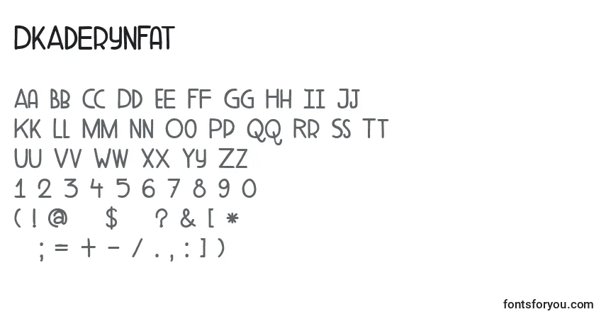 Шрифт DkAderynFat – алфавит, цифры, специальные символы