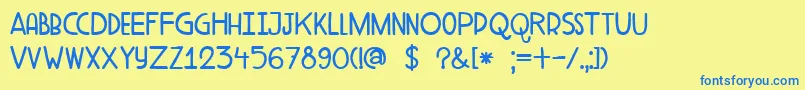 DkAderynFat Font – Blue Fonts on Yellow Background