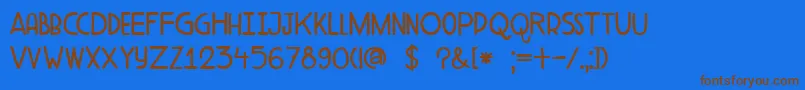 DkAderynFat Font – Brown Fonts on Blue Background