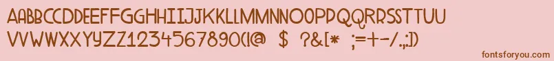 Fonte DkAderynFat – fontes marrons em um fundo rosa