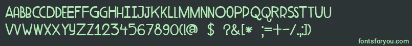 DkAderynFat-fontti – vihreät fontit mustalla taustalla