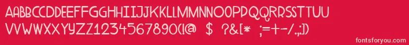 DkAderynFat Font – Pink Fonts on Red Background