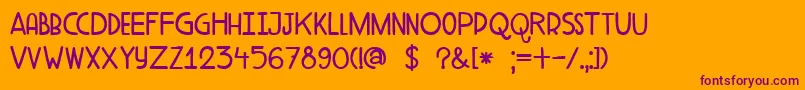 DkAderynFat Font – Purple Fonts on Orange Background