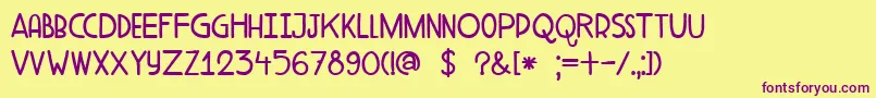 DkAderynFat Font – Purple Fonts on Yellow Background