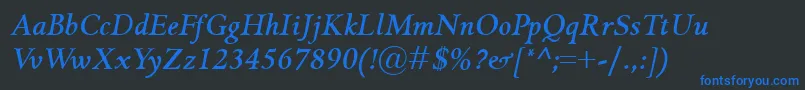 GriffoclassicoBolditalic Font – Blue Fonts on Black Background