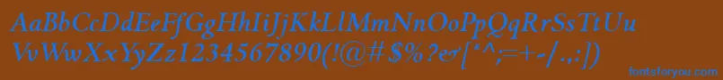 GriffoclassicoBolditalic Font – Blue Fonts on Brown Background