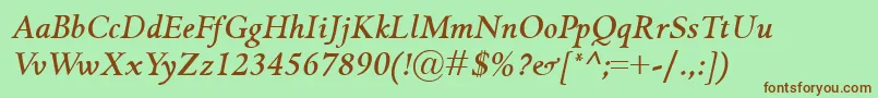 GriffoclassicoBolditalic Font – Brown Fonts on Green Background