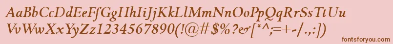 GriffoclassicoBolditalic Font – Brown Fonts on Pink Background