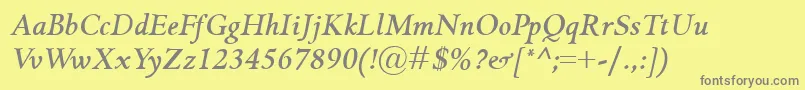 GriffoclassicoBolditalic Font – Gray Fonts on Yellow Background