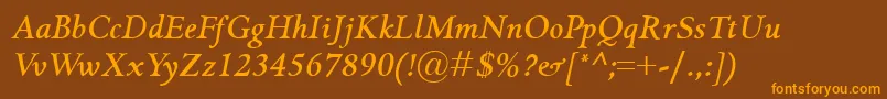 GriffoclassicoBolditalic Font – Orange Fonts on Brown Background